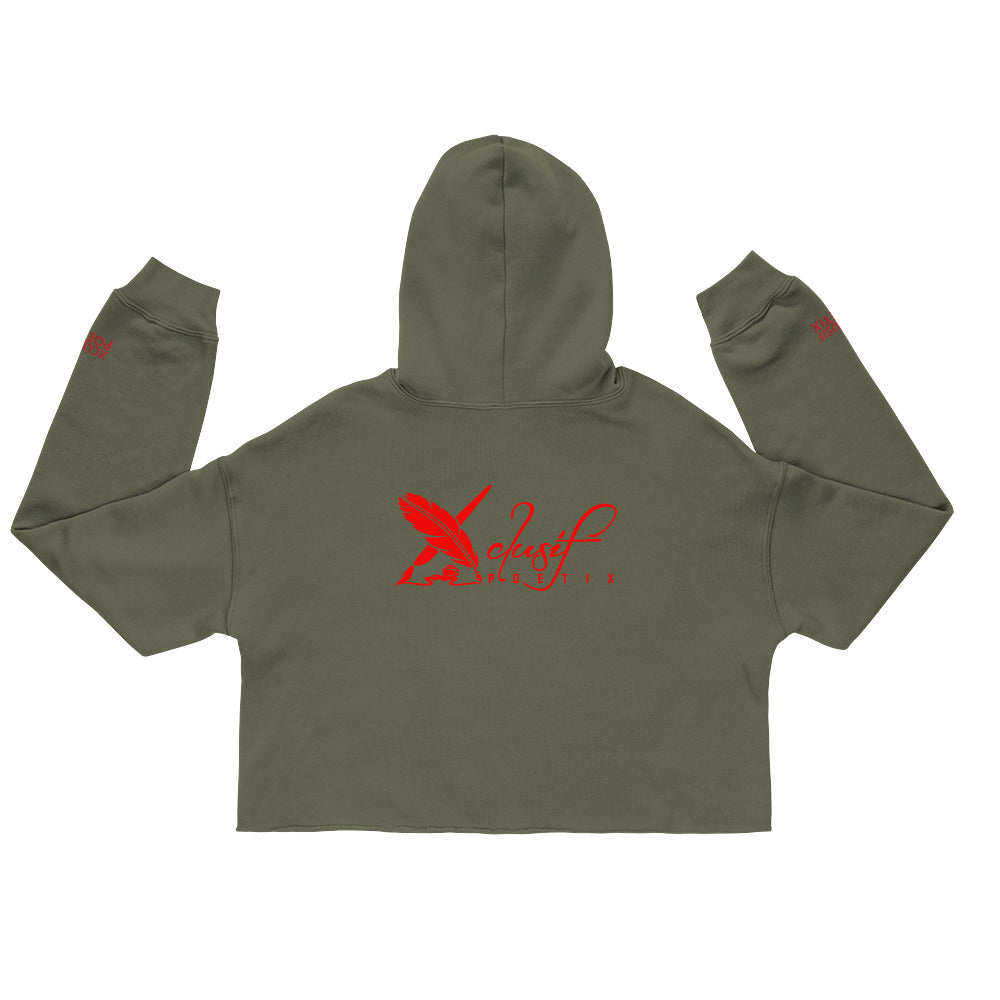 LOVE BY XCLUSIF POETIX Embroidery Crop Hoodie