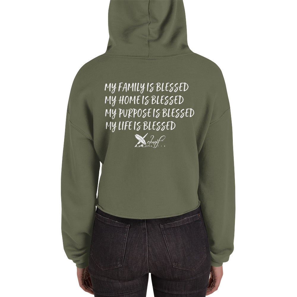 BLESSED BY XCLUSIF POETIX Crop Hoodie