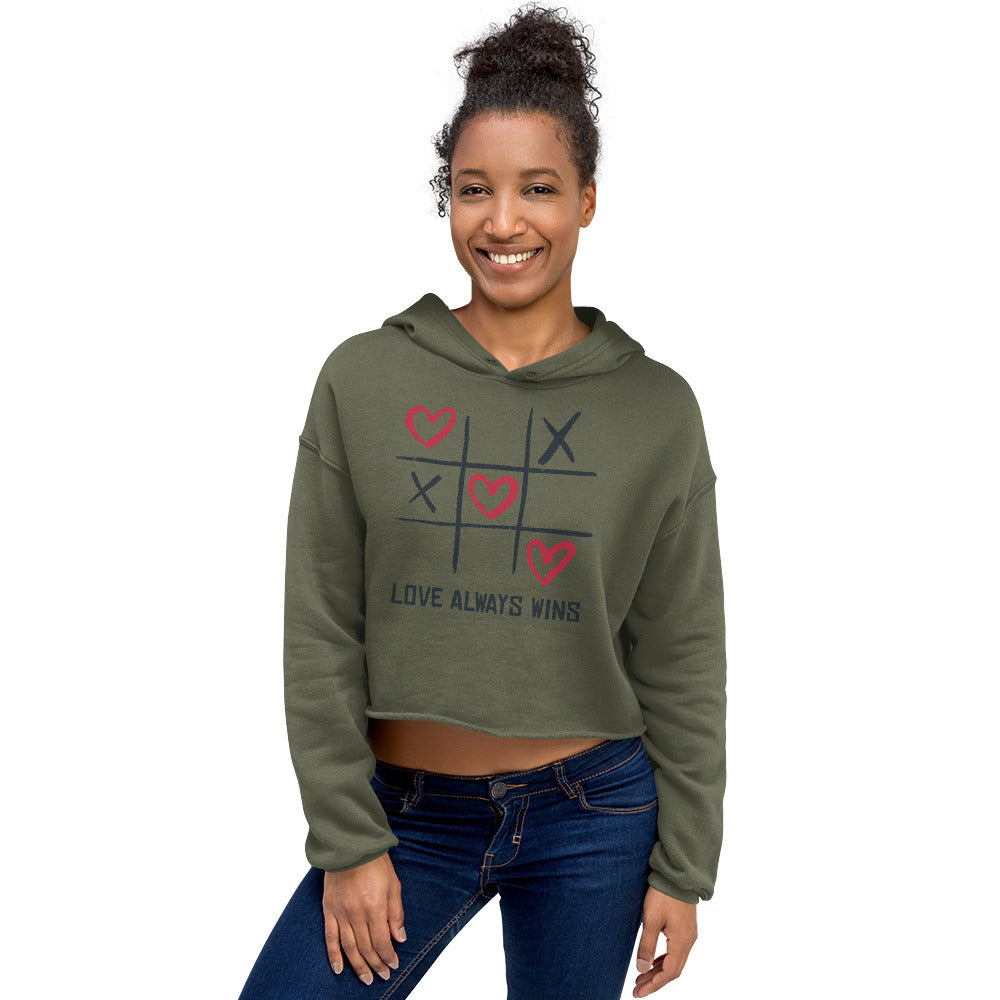 "LOVE ALWAYS WINS" BY XCLUSIF POETIX Crop Hoodie