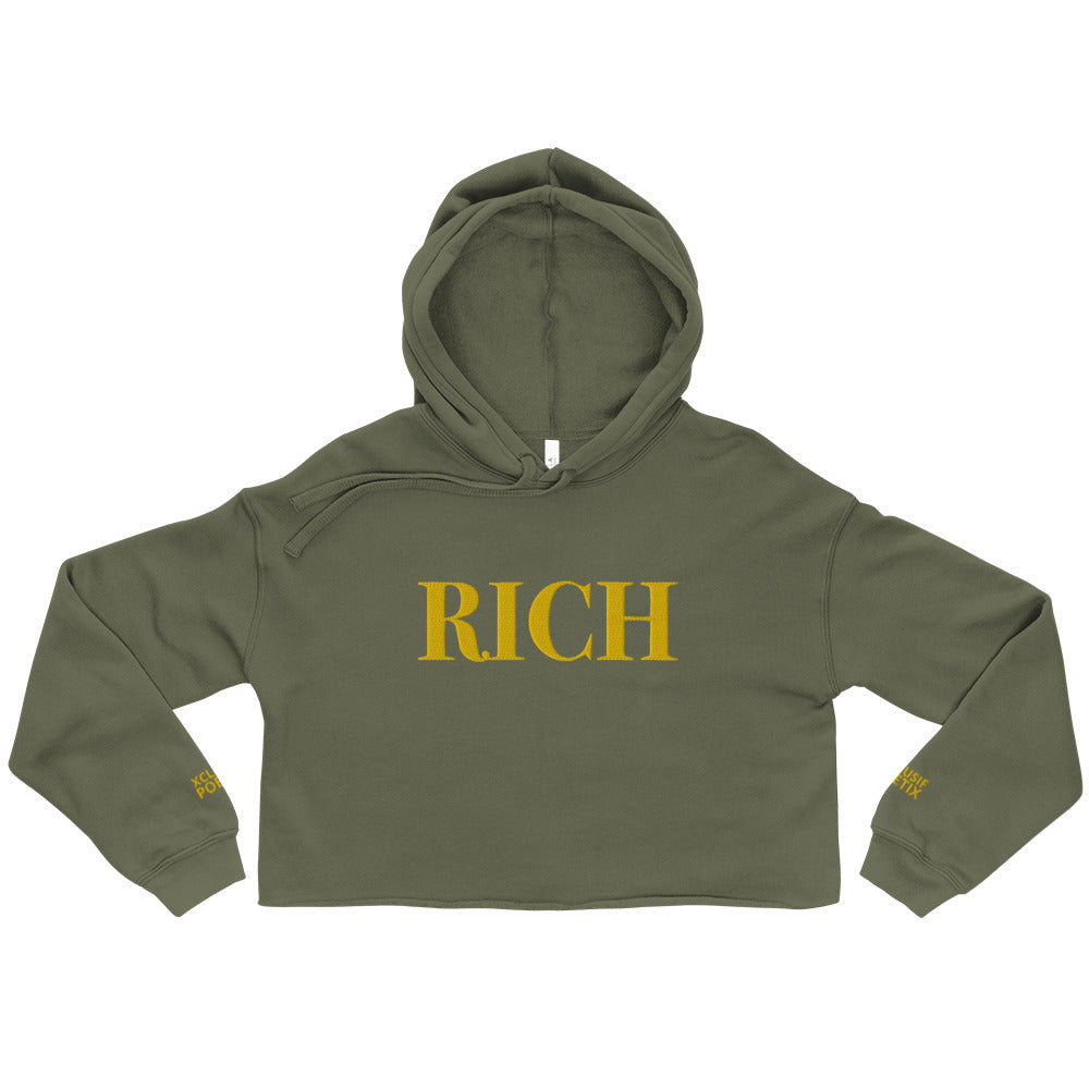 RICH BY XCLUSIF POETIX Embroidery Crop Hoodie