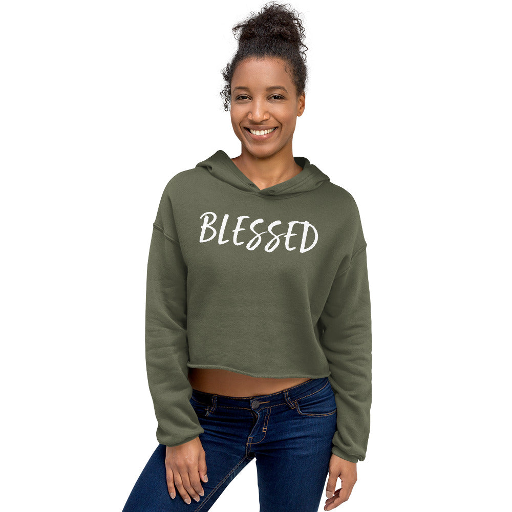 BLESSED BY XCLUSIF POETIX Crop Hoodie