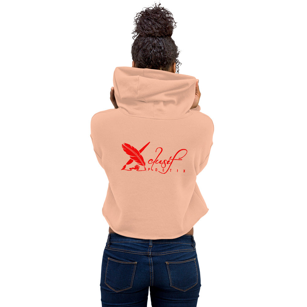 LOVE BY XCLUSIF POETIX Embroidery Crop Hoodie