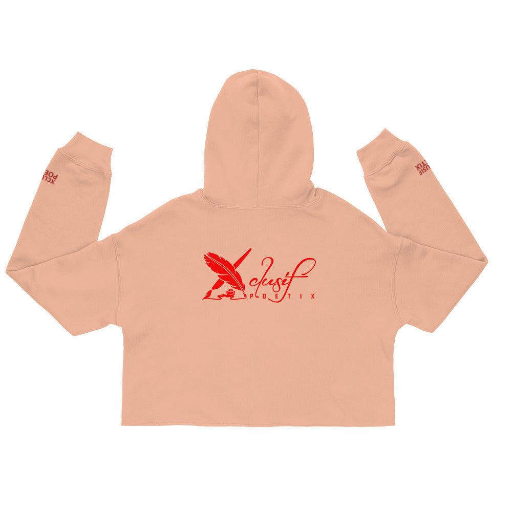 LOVE BY XCLUSIF POETIX Embroidery Crop Hoodie