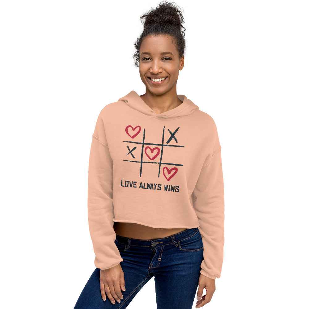 "LOVE ALWAYS WINS" BY XCLUSIF POETIX Crop Hoodie