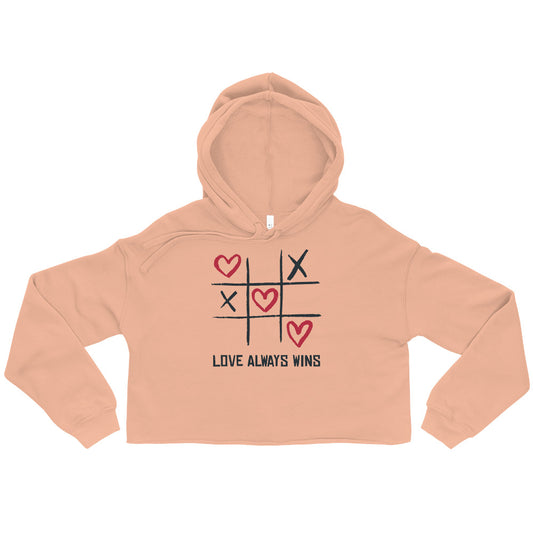 "LOVE ALWAYS WINS" BY XCLUSIF POETIX Crop Hoodie