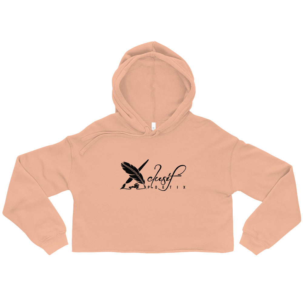 XCLUSIF POETIX BIG BLACK LOGO Women's Crop Hoodie