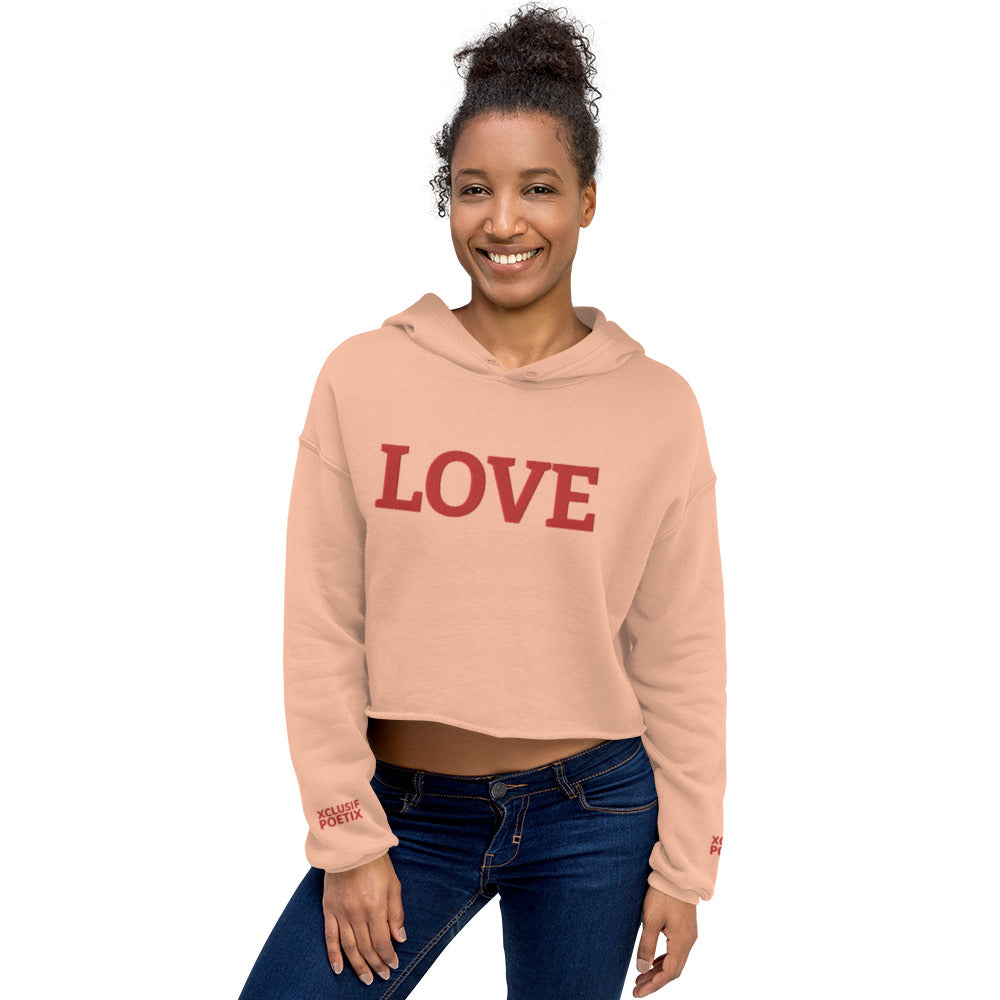 LOVE BY XCLUSIF POETIX Embroidery Crop Hoodie