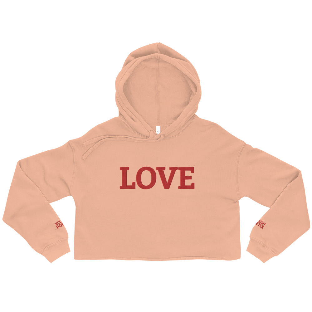 LOVE BY XCLUSIF POETIX Embroidery Crop Hoodie