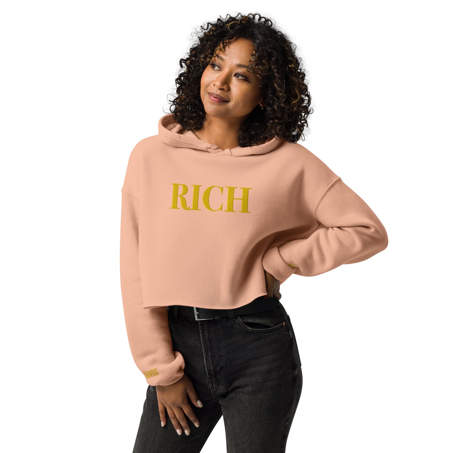 RICH BY XCLUSIF POETIX Embroidery Crop Hoodie