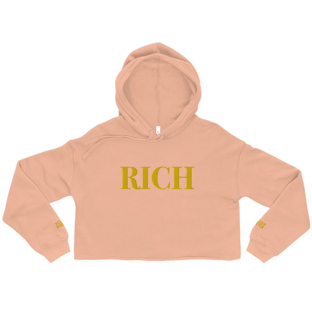 RICH BY XCLUSIF POETIX Embroidery Crop Hoodie