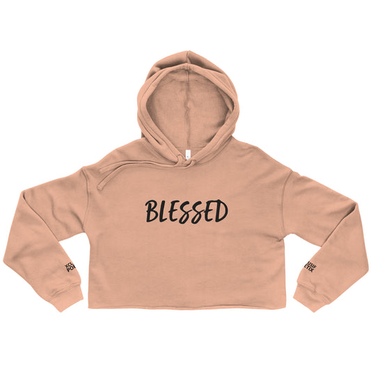 BLESSED BY XCLUSIF POETIX EMBROIDERY Crop Hoodie