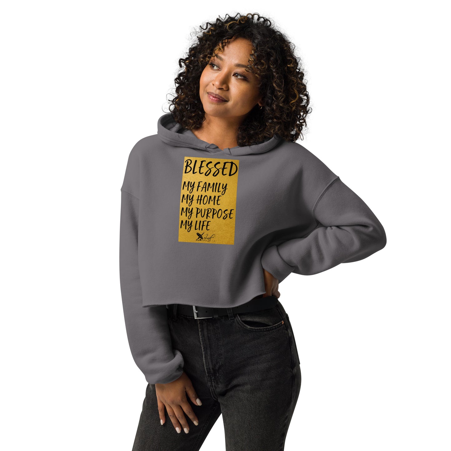 BLESSED BY XCLUSIF POETIX Women's Crop Hoodie