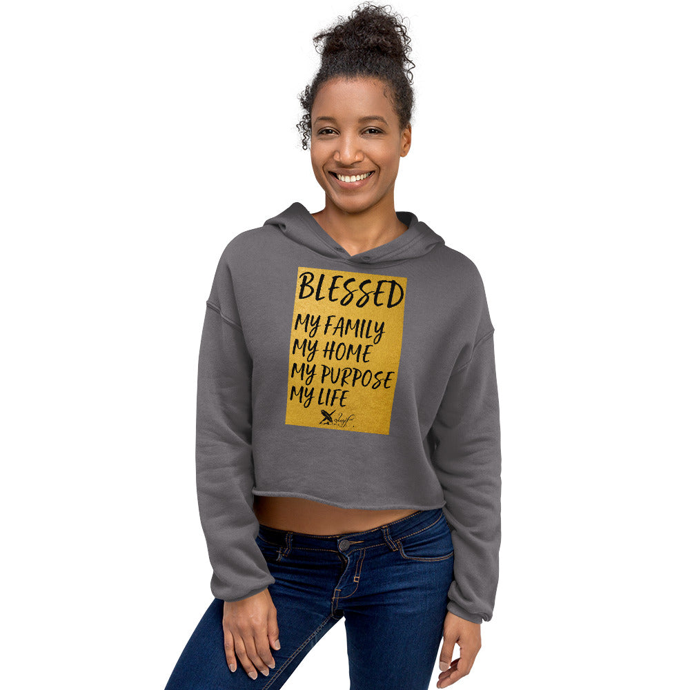 BLESSED BY XCLUSIF POETIX Women's Crop Hoodie