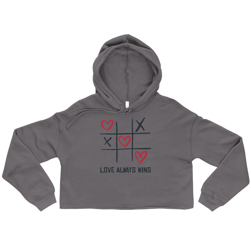 "LOVE ALWAYS WINS" BY XCLUSIF POETIX Crop Hoodie