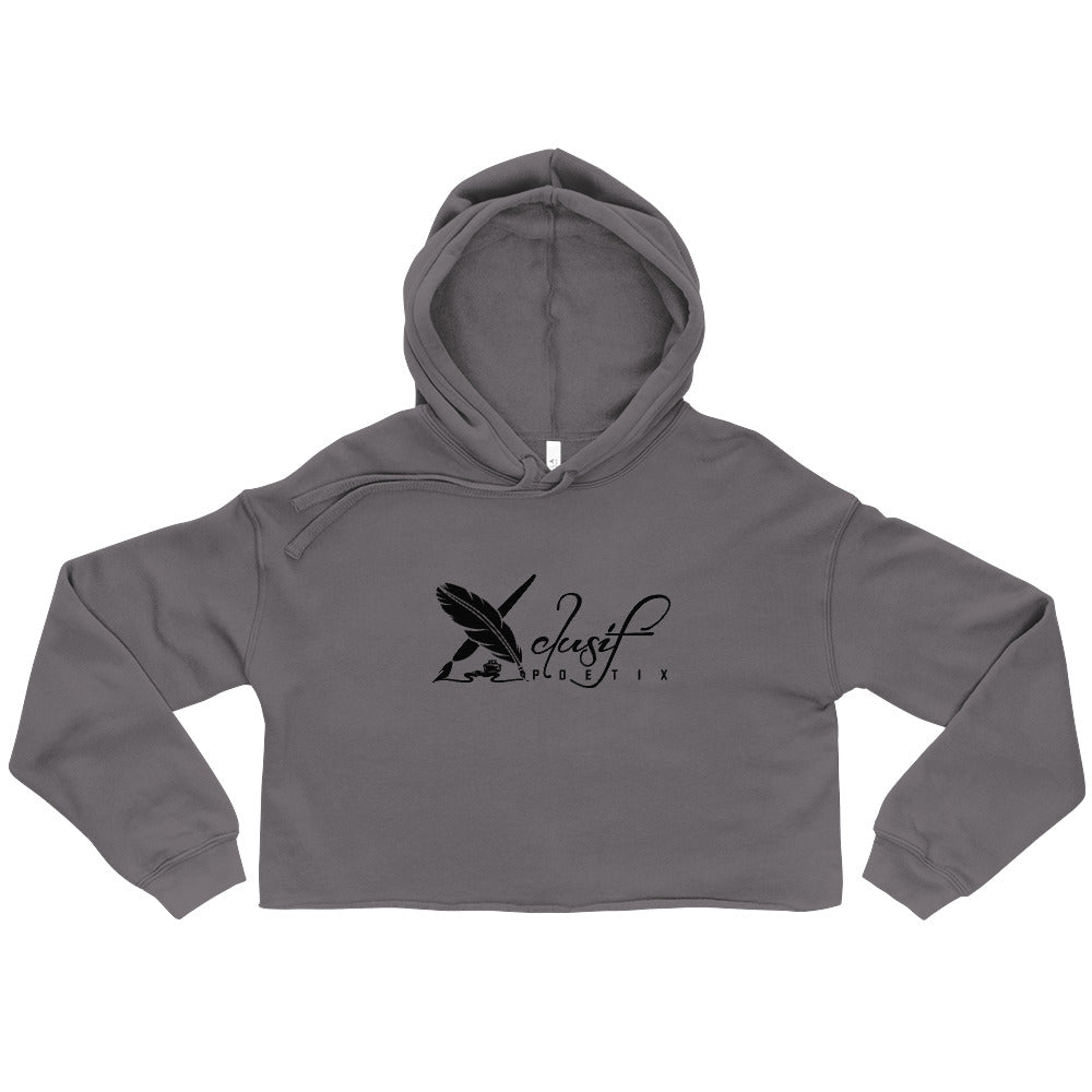 XCLUSIF POETIX BIG BLACK LOGO Women's Crop Hoodie