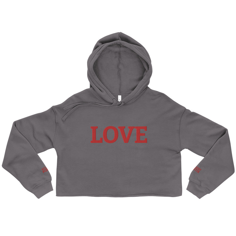 LOVE BY XCLUSIF POETIX Embroidery Crop Hoodie