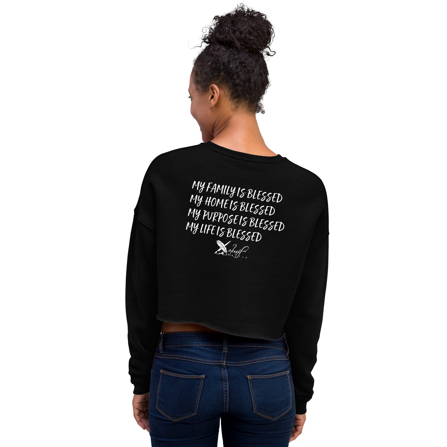 BLESSED BY XCLUSIF POETIX Crop Sweatshirt