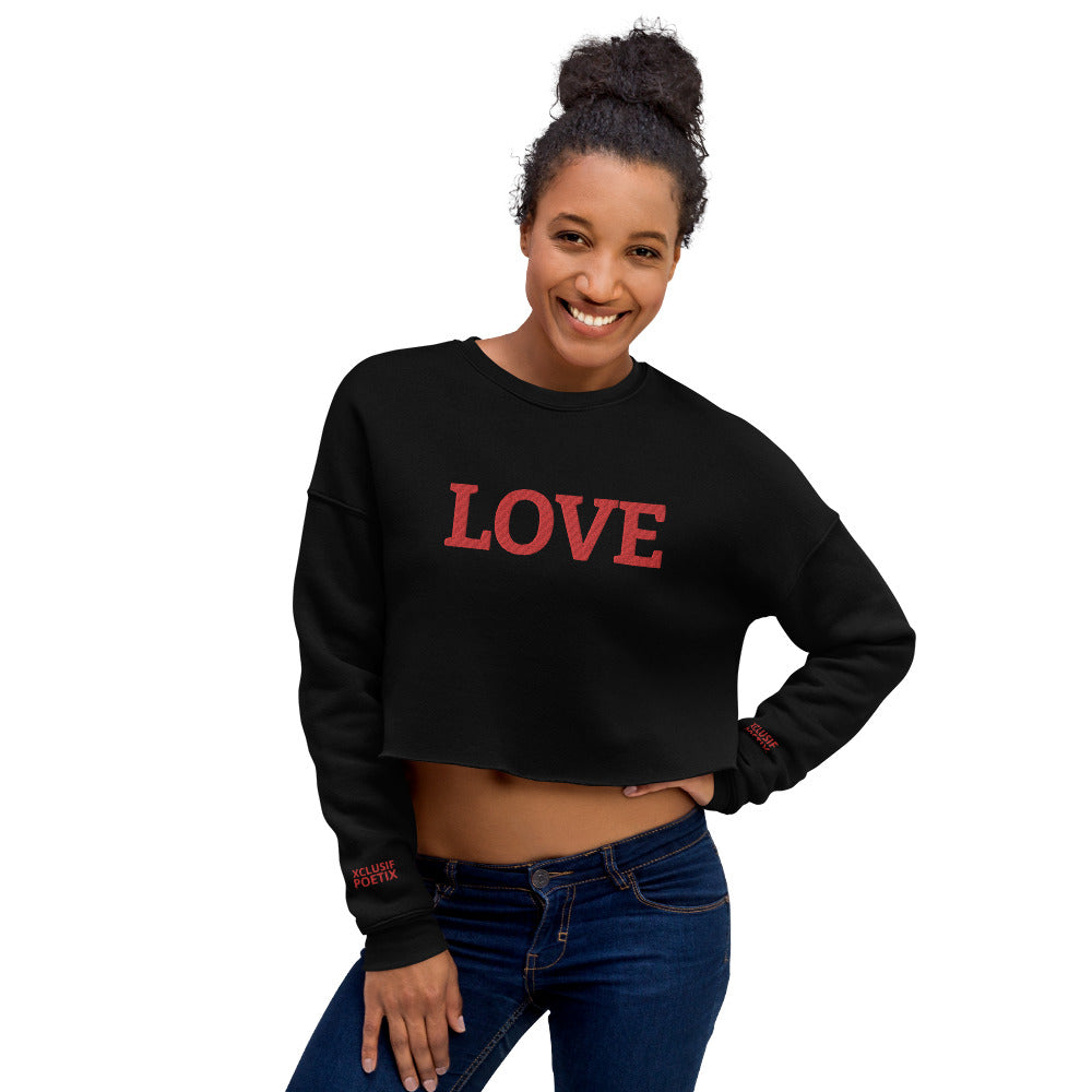 LOVE BY XCLUSIF POETIX Embroidery Crop Sweatshirt