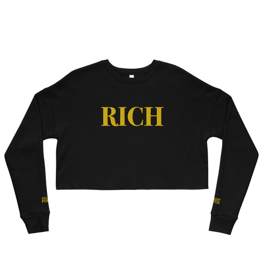 RICH BY XCLUSIF POETIX Embroidery Crop Sweatshirt