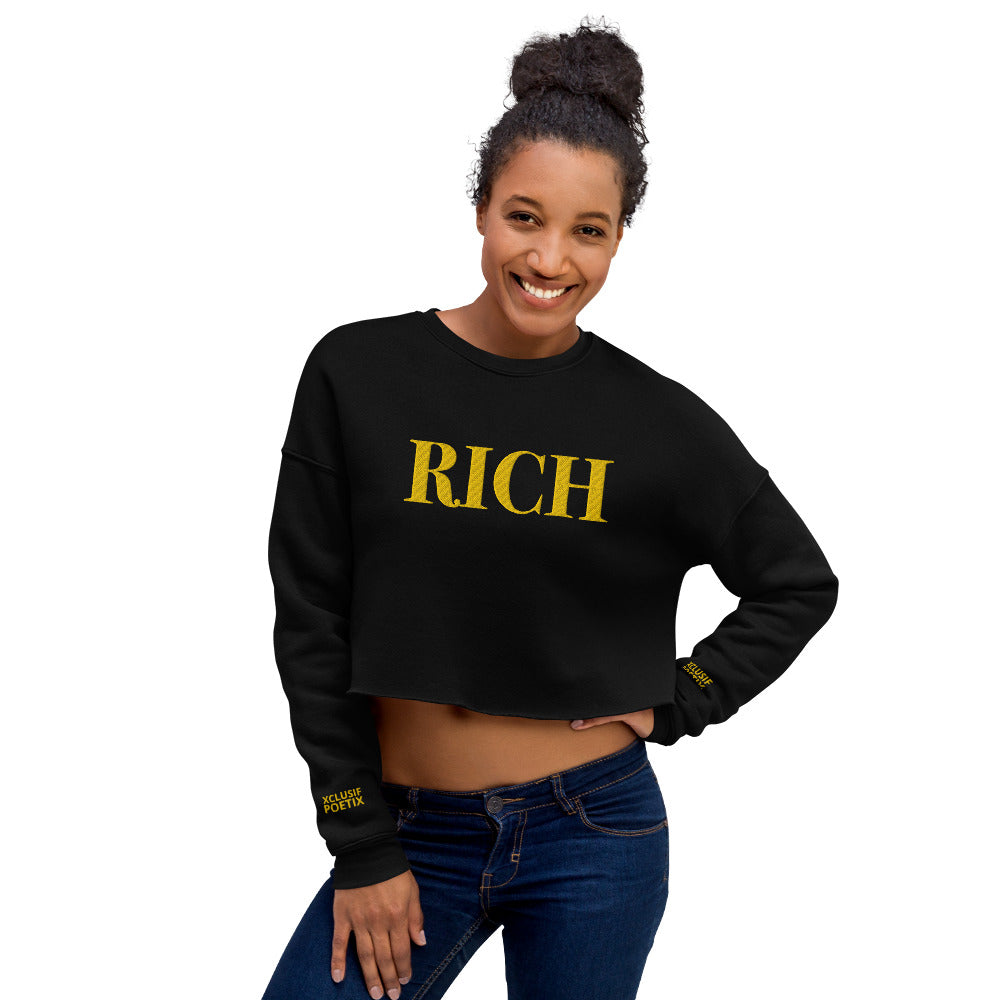 RICH BY XCLUSIF POETIX Embroidery Crop Sweatshirt