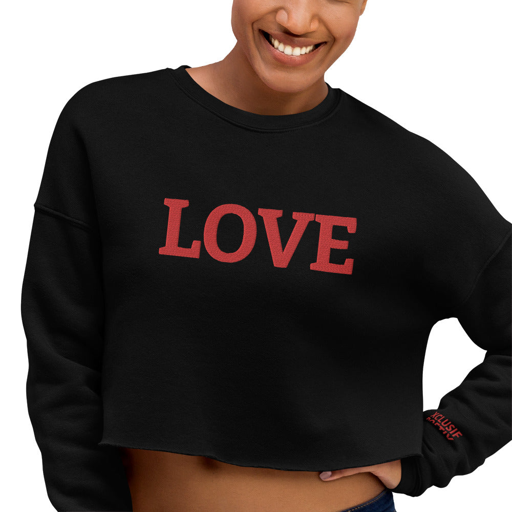 LOVE BY XCLUSIF POETIX Embroidery Crop Sweatshirt