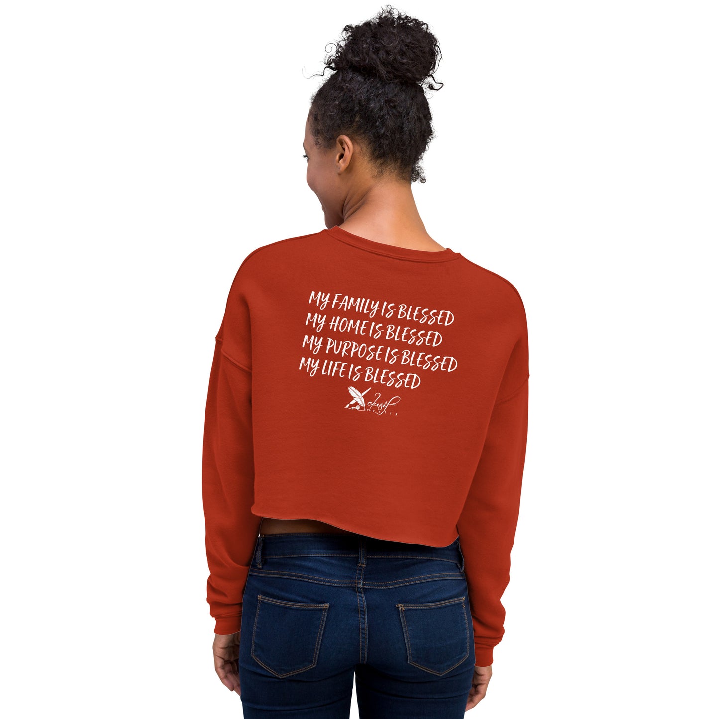 BLESSED BY XCLUSIF POETIX Crop Sweatshirt