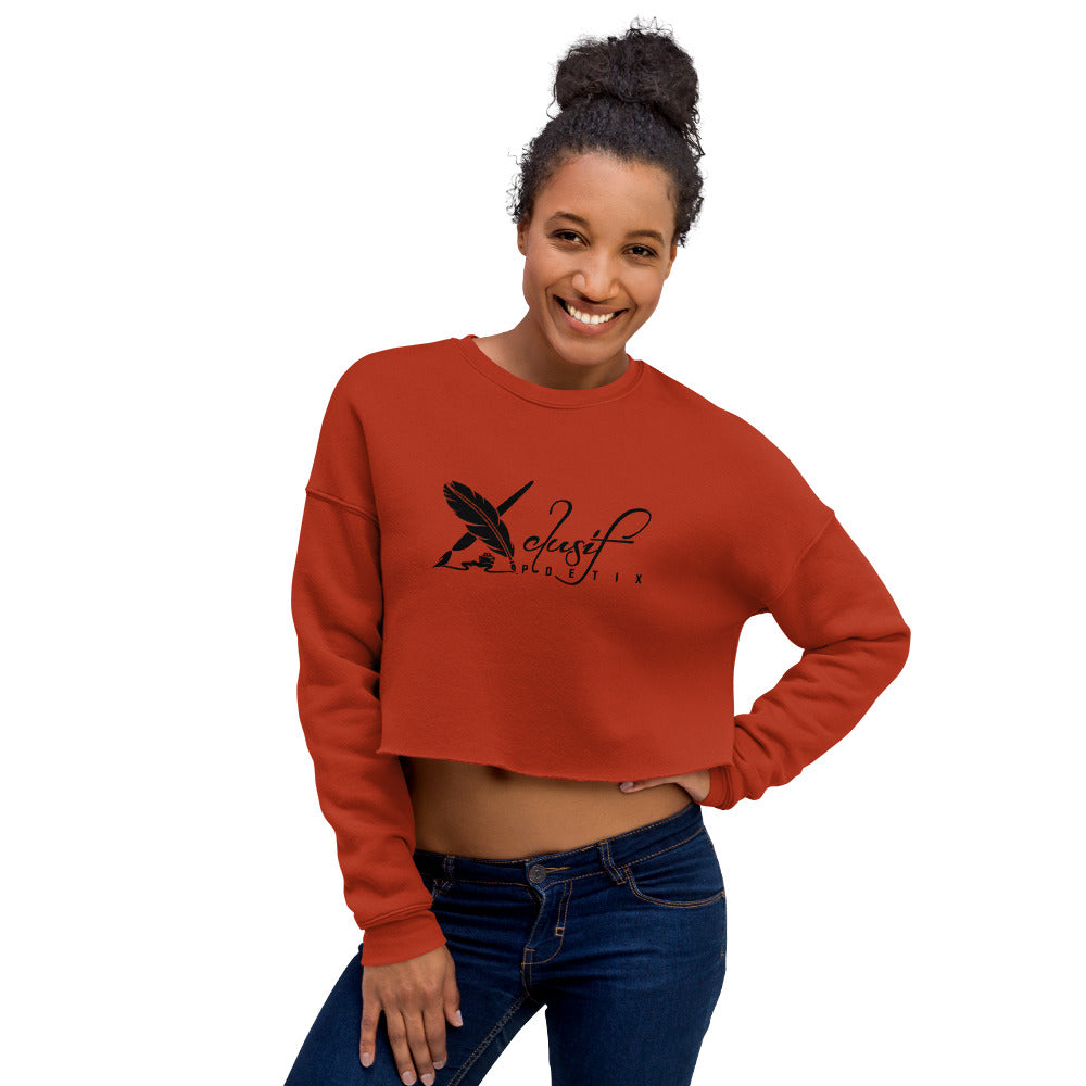 XCLUSIF POETIX BLACK LOGO Women's Crop Sweatshirt