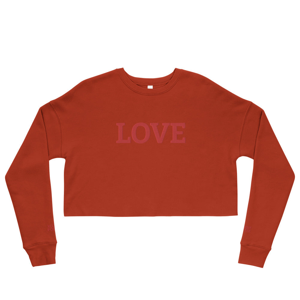 LOVE BY XCLUSIF POETIX Embroidery Crop Sweatshirt