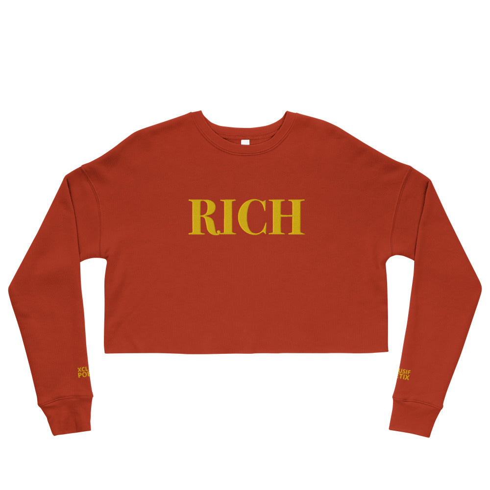 RICH BY XCLUSIF POETIX Embroidery Crop Sweatshirt