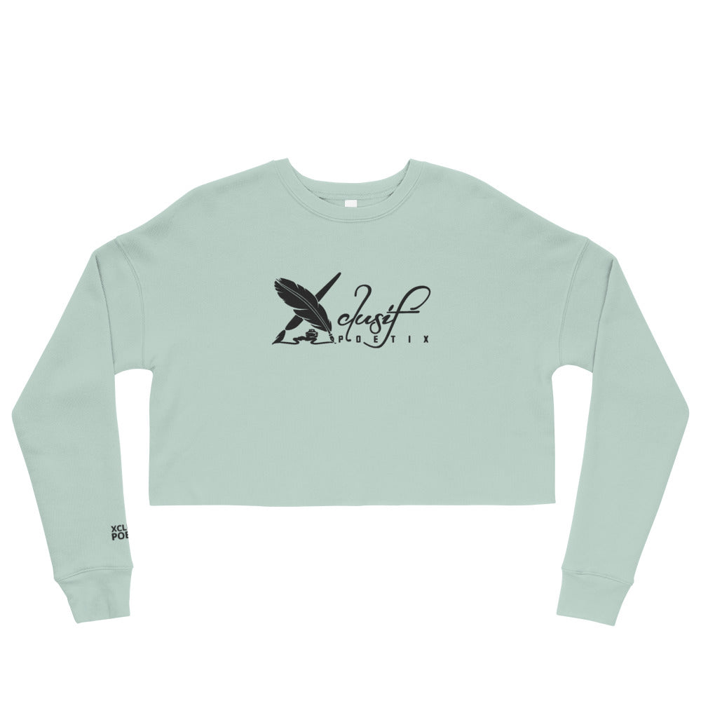 XCLUSIF POETIX BLACK LOGO Embroidery Crop Sweatshirt