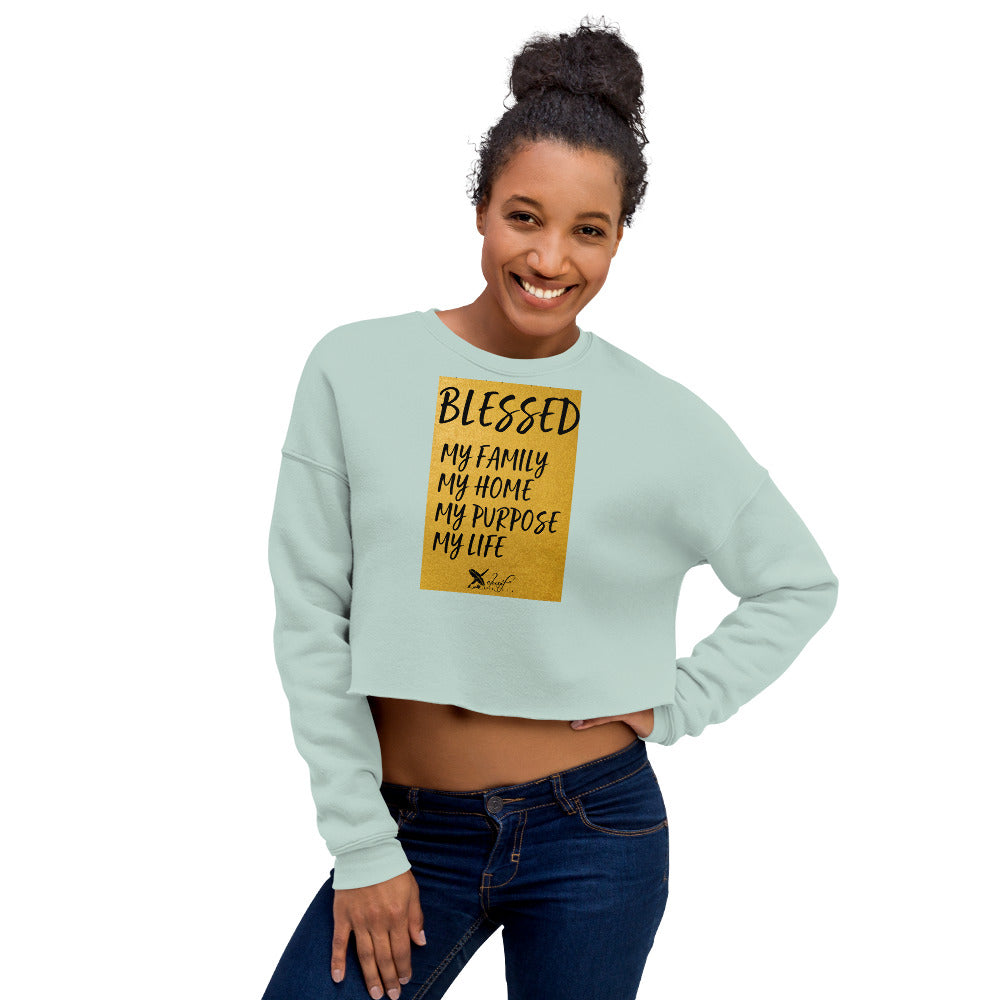 BLESSED BY XCLUSIF POETIX Women's Crop Sweatshirt