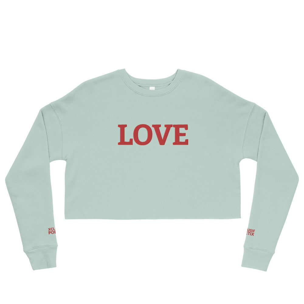 LOVE BY XCLUSIF POETIX Embroidery Crop Sweatshirt