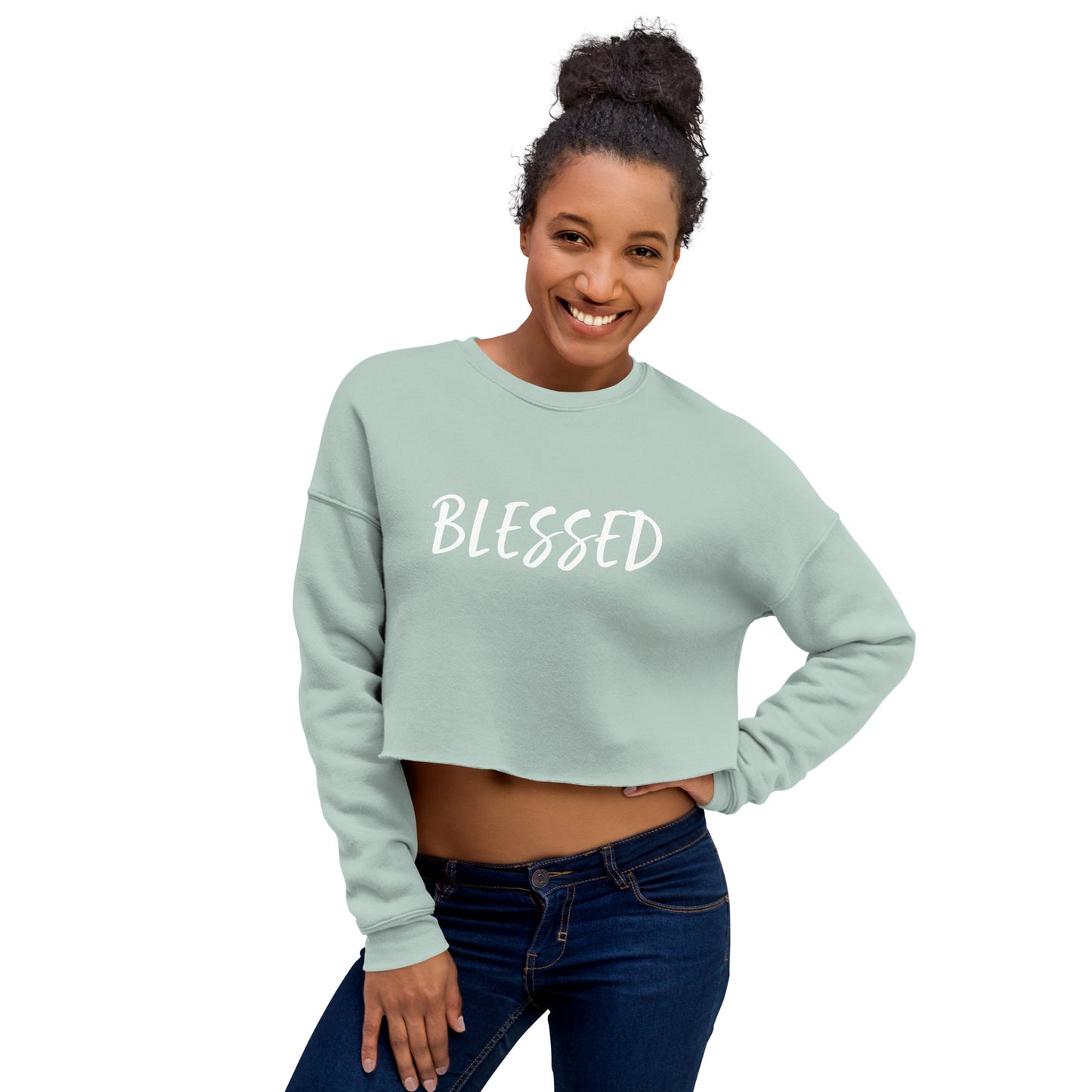 BLESSED BY XCLUSIF POETIX Crop Sweatshirt