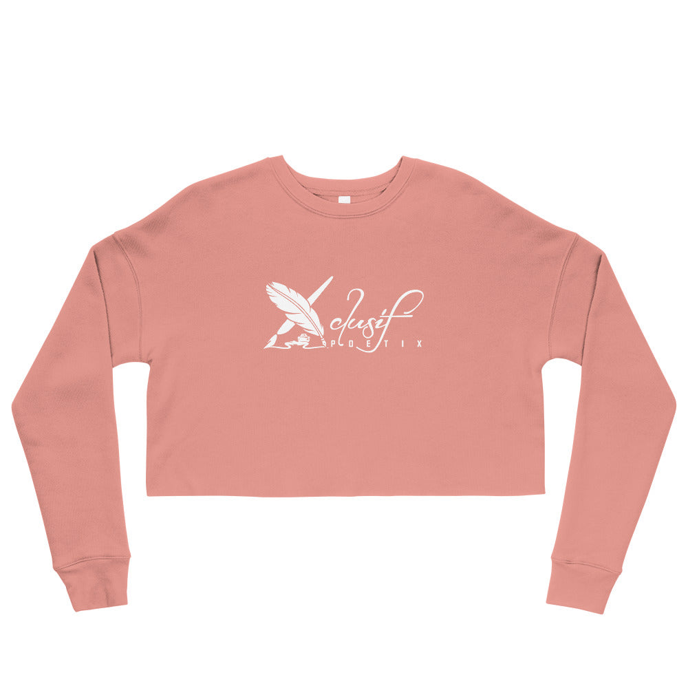 XCLUSIF POETIX WHITE LOGO Women's Crop Sweatshirt