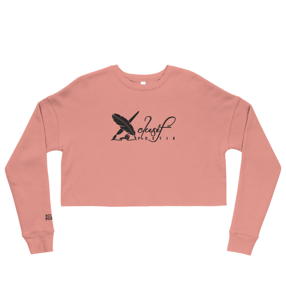 XCLUSIF POETIX BLACK LOGO Embroidery Crop Sweatshirt