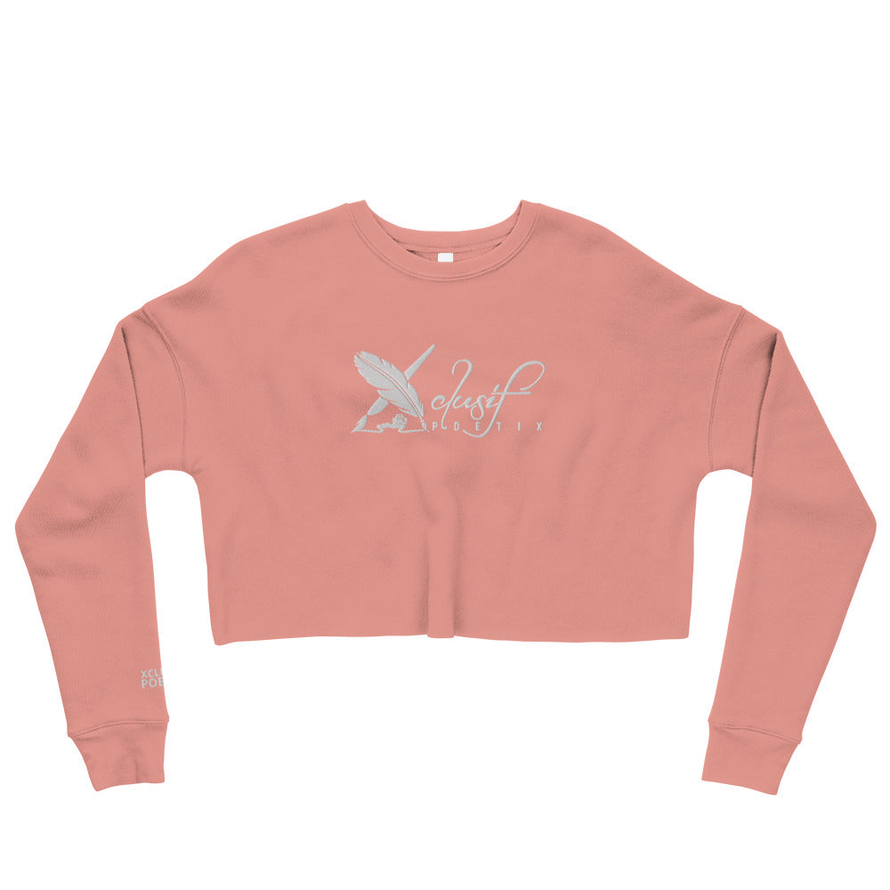 XCLUSIF POETIX WHITE LOGO Embroidery Crop Sweatshirt