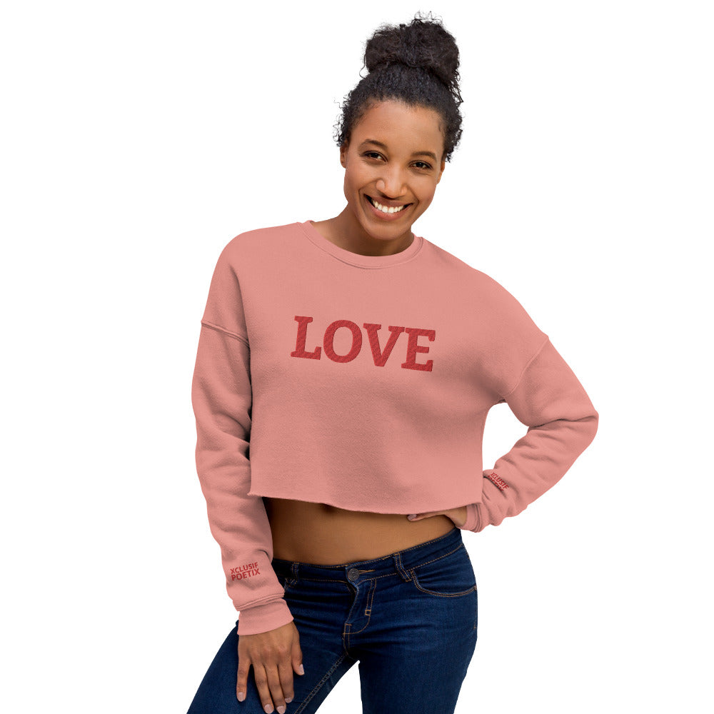 LOVE BY XCLUSIF POETIX Embroidery Crop Sweatshirt