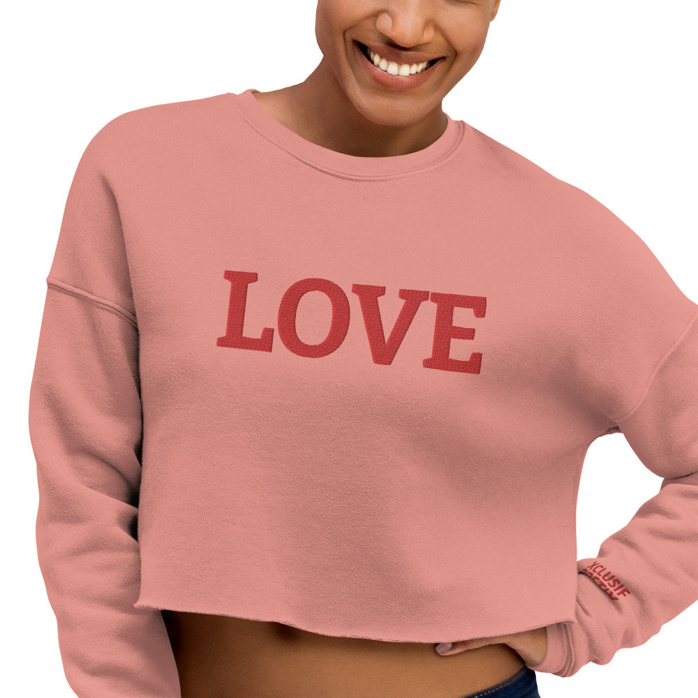 LOVE BY XCLUSIF POETIX Embroidery Crop Sweatshirt