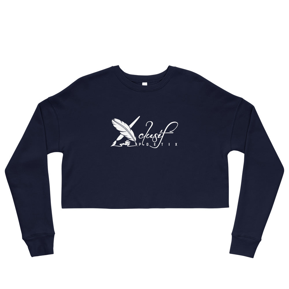 XCLUSIF POETIX WHITE LOGO Women's Crop Sweatshirt