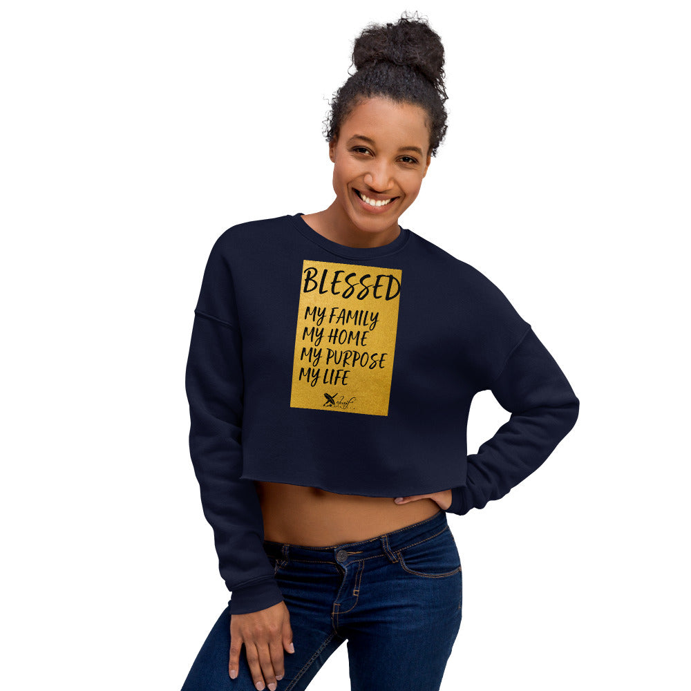 BLESSED BY XCLUSIF POETIX Women's Crop Sweatshirt