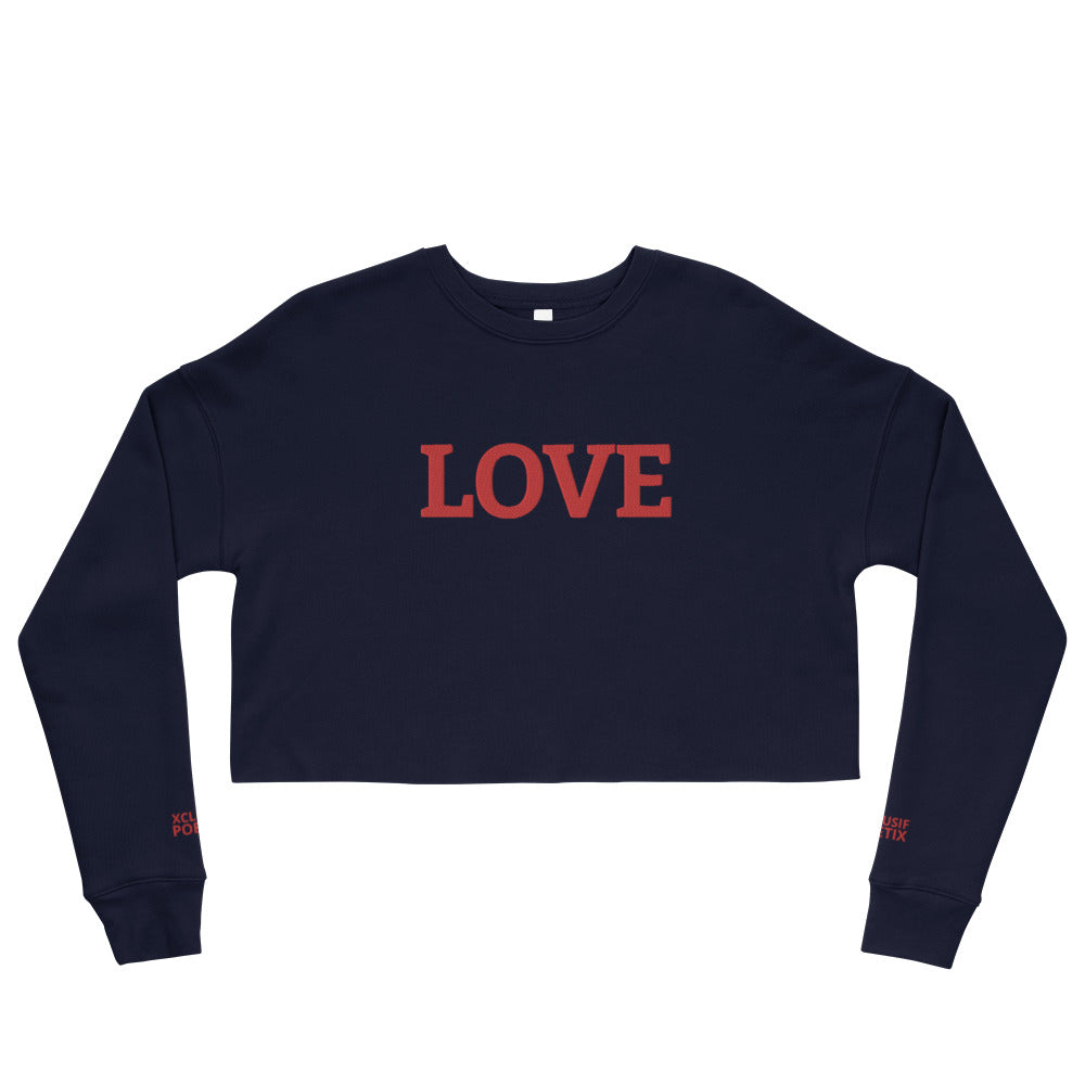 LOVE BY XCLUSIF POETIX Embroidery Crop Sweatshirt