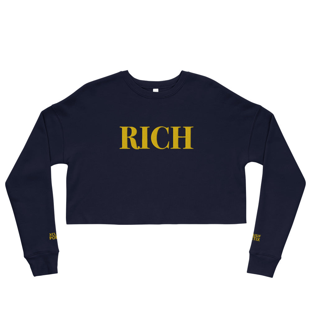 RICH BY XCLUSIF POETIX Embroidery Crop Sweatshirt