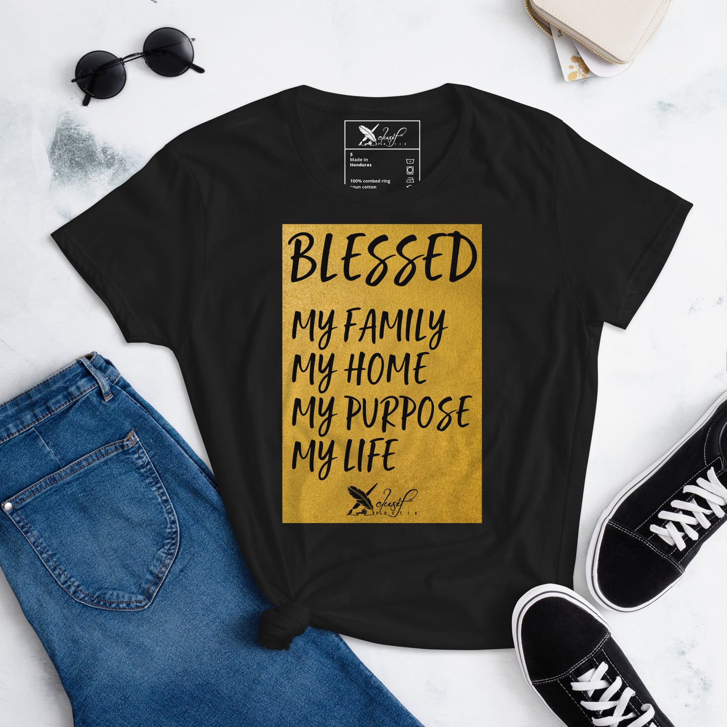 BLESSED BY XCLUSIF POETIX Women's short sleeve t-shirt