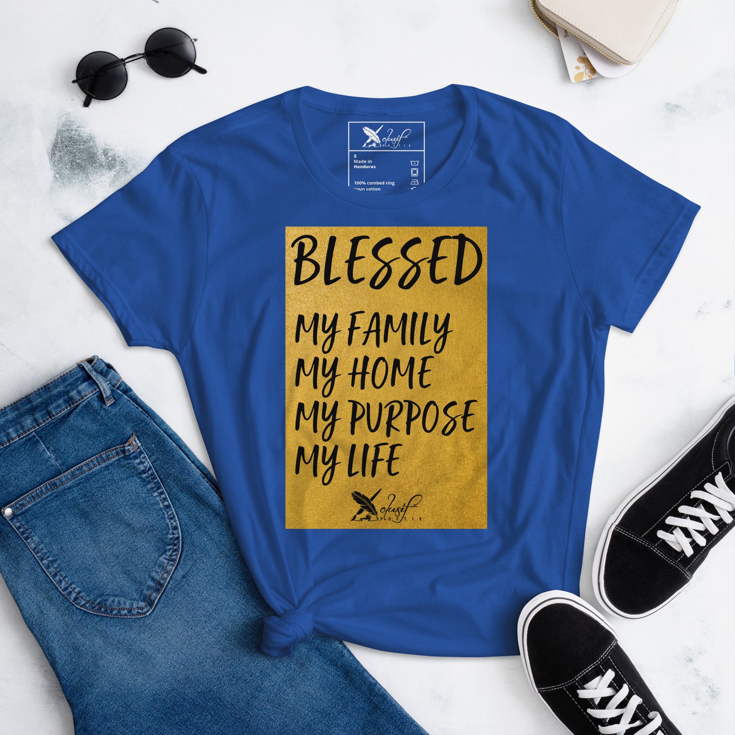 BLESSED BY XCLUSIF POETIX Women's short sleeve t-shirt