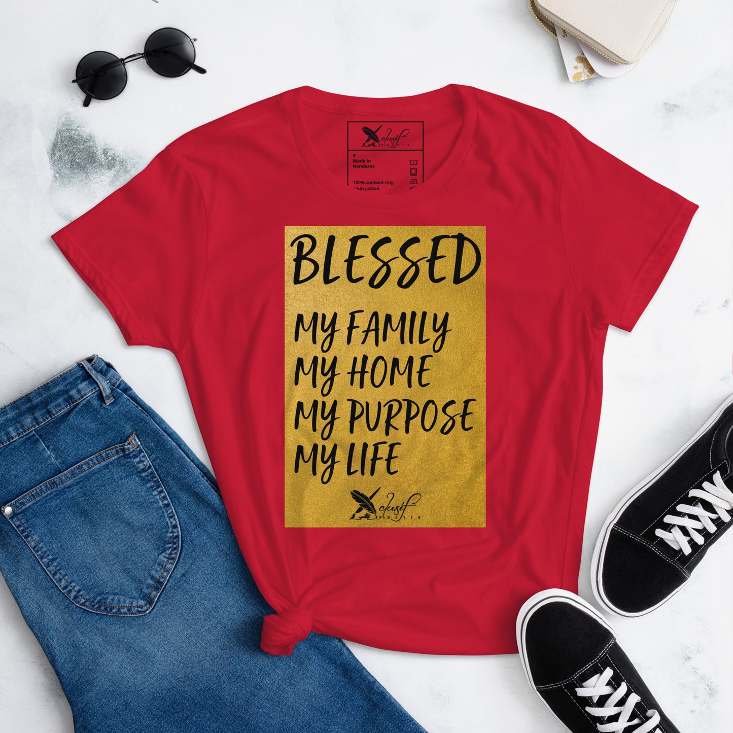 BLESSED BY XCLUSIF POETIX Women's short sleeve t-shirt