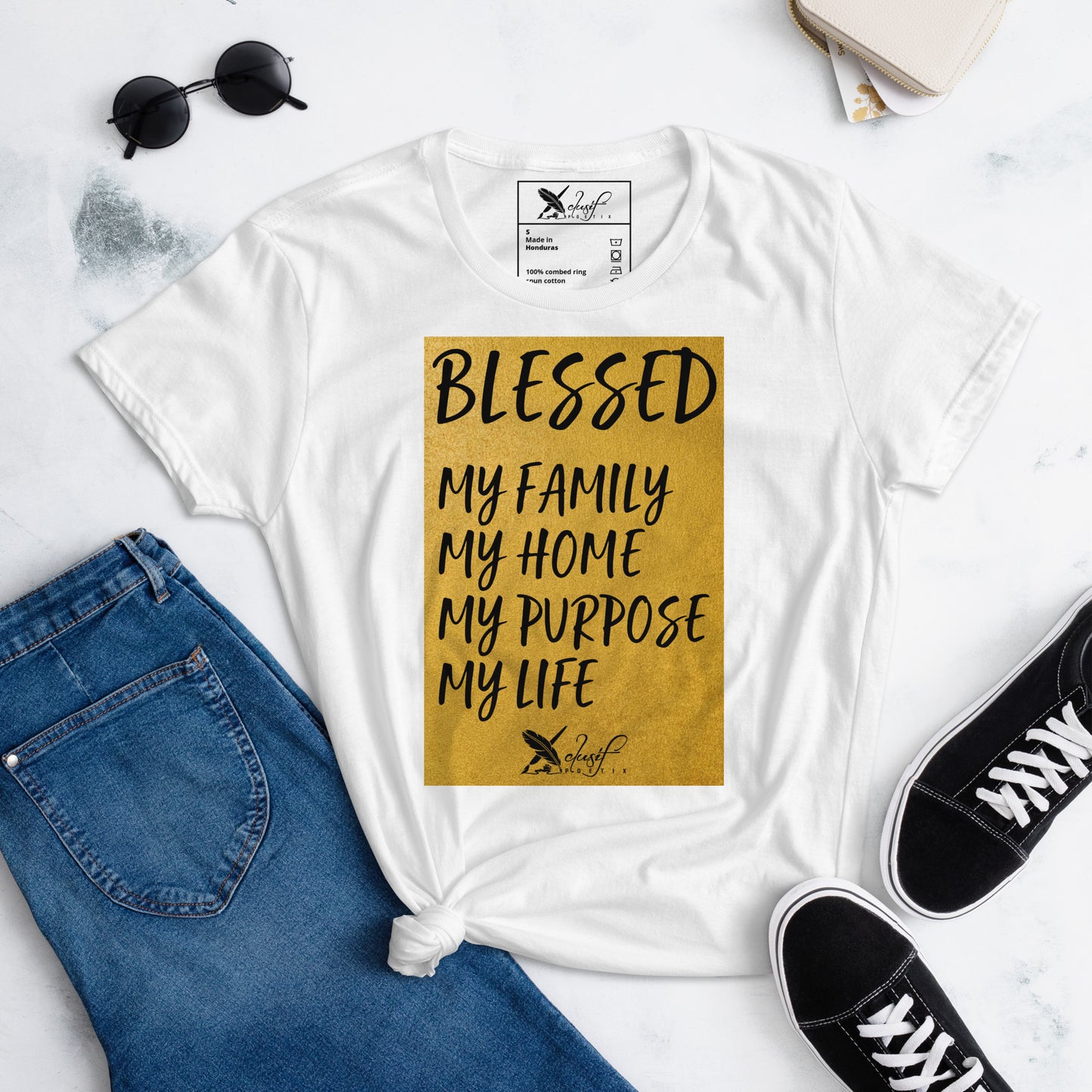 BLESSED BY XCLUSIF POETIX Women's short sleeve t-shirt