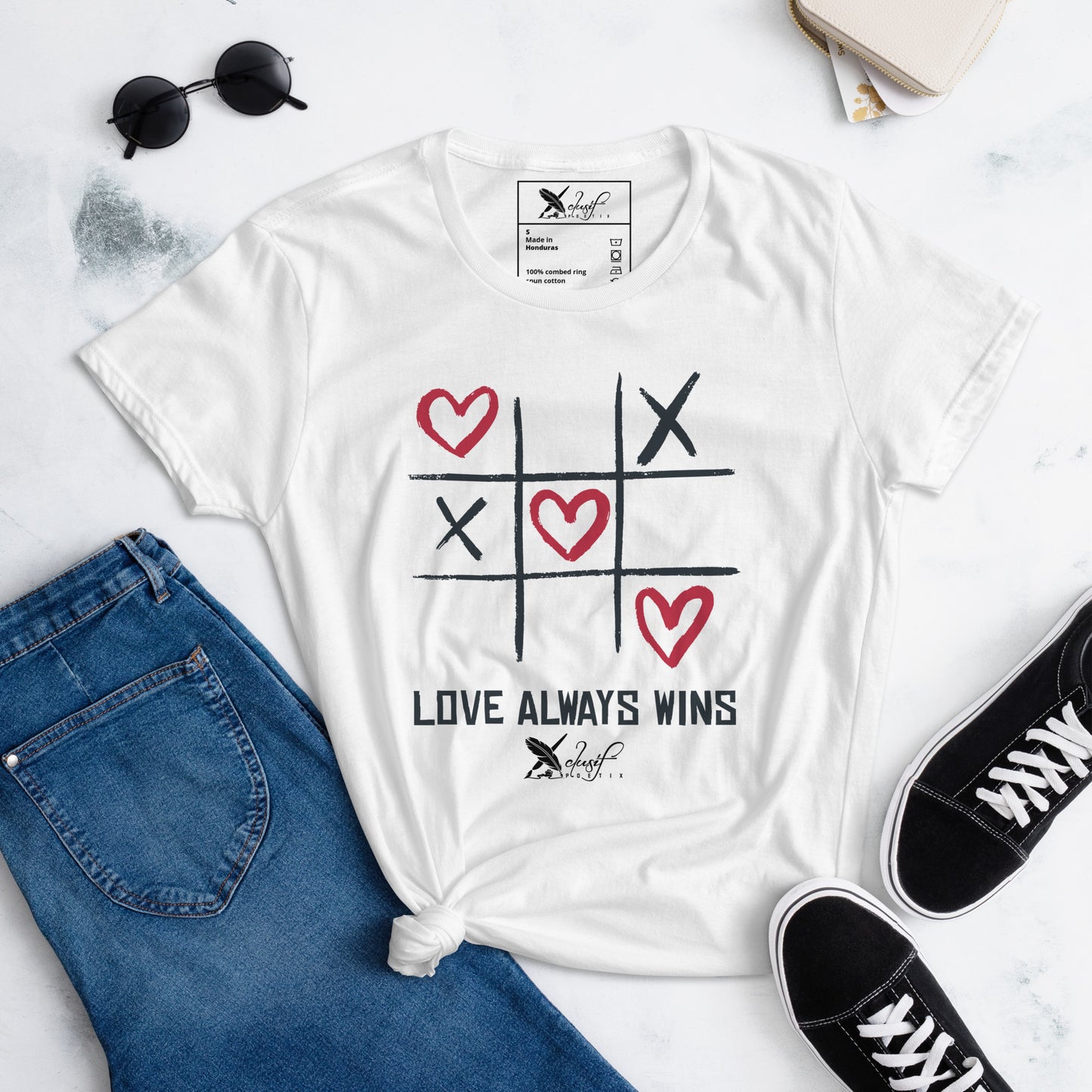 "LOVE ALWAYS WINS" BY XCLUSIF POETIX Women's short sleeve t-shirt