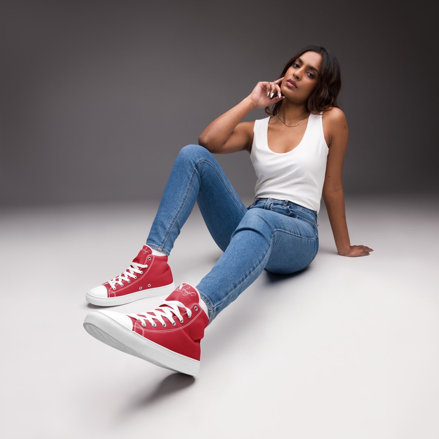 XCLUSIF POETIX RED & WHITE Women’s high top shoes