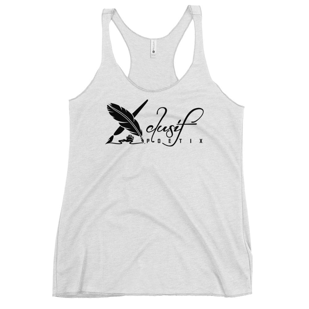 XCLUSIF POETIX BLACK LOGO Women's Racerback Tank