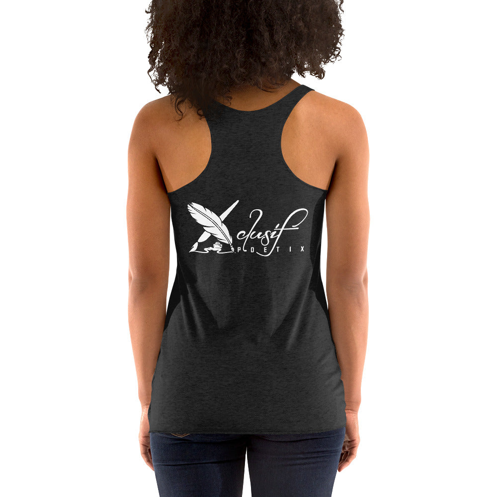 "LIVE FOR WHAT YOU LOVE" BY XCLUSIF POETIX Women's Racerback Tank